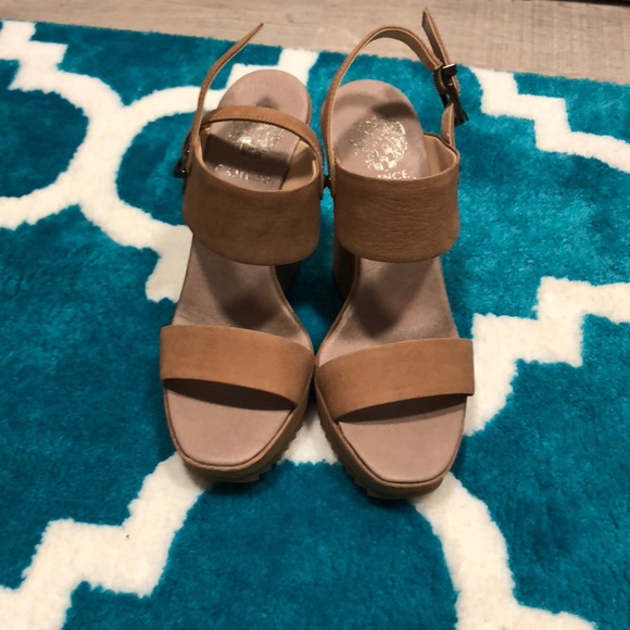 Vince Camuto Tan Leather Wedges (Never Worn) - Picture 1 of 6